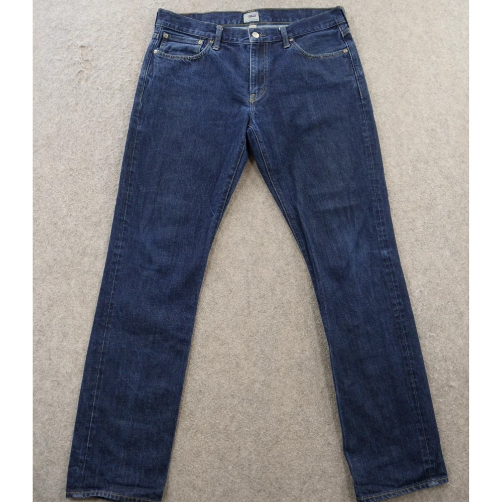 J Crew Jeans Mens 34 Blue Mid Rise Straight Leg Denim Medium Wash Zip Fly